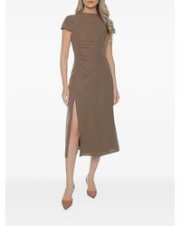 ARMANI EXCHANGE - Ruched-Detail Midi Dress - Lyst