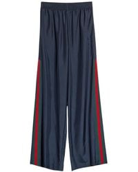 Gucci - Web-Stripe Silk Trousers - Lyst