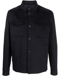 Herno - Blue Virgin Wool-cashmere Blend Shirt Jacket - Lyst