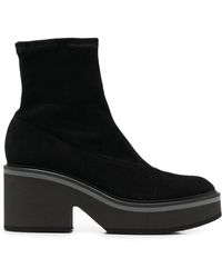 Robert Clergerie Leather Albane Platform-sole Boots in Black | Lyst UK
