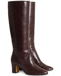 Alberta Ferretti - Block-Heel Leather Boots - Lyst