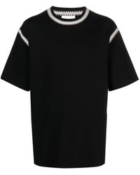 Nanushka - Crochet-trim Crew-neck T-shirt - Lyst