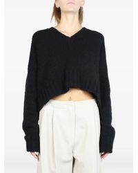 Malloni - V-Neck Cropped Sweater - Lyst