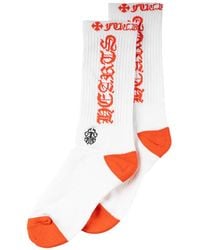 Chrome Hearts - Logo-Print Ribbed-Knit Socks - Lyst
