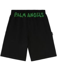 Palm Angels - Logo-print Cotton Track Shorts - Lyst