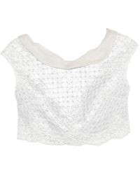 Gemy Maalouf - Lace-Pattern Cropped Top - Lyst