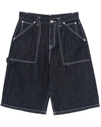 WRSTBHVR - Contrast-Stitch Denim Shorts - Lyst