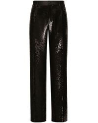 Dolce & Gabbana - Pressed-crease Straight-leg Trousers - Lyst