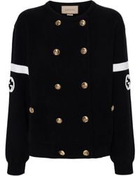 Gucci - Gerippter Cardigan Mit Gg - Lyst