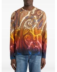 Etro - Pull En Jersey De Coton À Motif Dégradé Paisley - Lyst