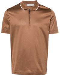 Canali - Jersey Poloshirt Met Halve Rits - Lyst