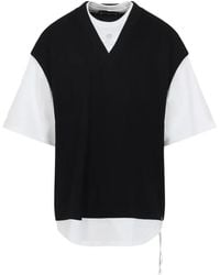 Mastermind Japan - T-Shirt À Col En V Superposé - Lyst