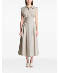 Guess - Robe Mi-Longue Plissée À Design Sans Manches - Lyst