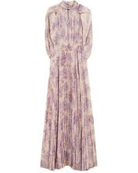 Twinset - Pleated Floral-Print Maxi Dress - Lyst