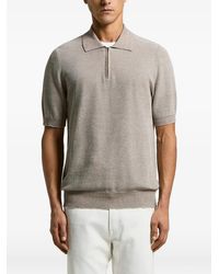 Peserico - Gestricktes Poloshirt mit kurzem Reißverschluss - Lyst