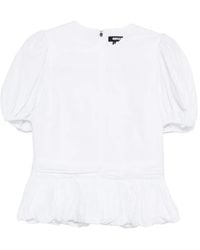 ROTATE BIRGER CHRISTENSEN - Puff-Sleeves Peplum Top - Lyst