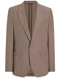 Dolce & Gabbana - Dolce & Gabbana Single-Breasted Wool Poplin Jacket - Lyst
