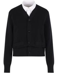Sacai - Layered V-Neck Cardigan - Lyst