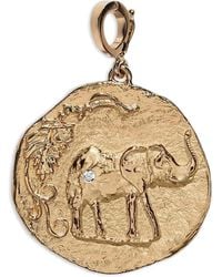 Azlee - Diamond Round Coin Pendent - Lyst