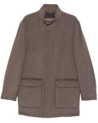 Corneliani - High-Neck Flap-Pocket Coat - Lyst