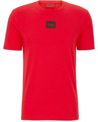 HUGO - T-Shirt Con Applicazione Logo - Lyst