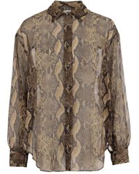 Aspesi - Python-Print Buttoned Shirt - Lyst