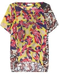 Dries Van Noten - Abstract-Print Draped Top - Lyst
