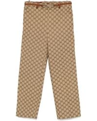 Gucci - Horsebit Broek Met Gg-Canvas - Lyst
