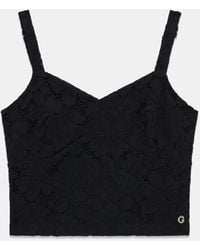 Guess - Lace Crop Top - Lyst