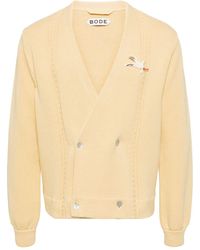 Bode - Double-breasted Cotton Cardigan - Lyst