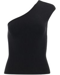 Agolde - Nessa Asymmetrische Geribbelde Top - Lyst