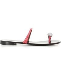 Giuseppe Zanotti - Crystal Embellished Leather Sandals - Lyst