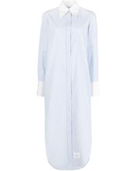 Thom Browne - Striped Cotton Shirt Dress - Lyst