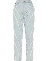 Philipp Plein - Distressed Rhinestone-Embellished Jeans - Lyst