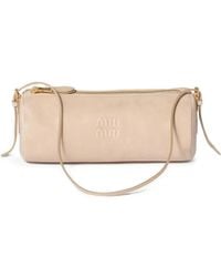 Miu Miu - Logo-Embossed Leather Pouch - Lyst