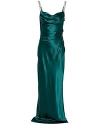 Balmain - Robe Longue À Bretelles Brodées Et Col Bénitier - Lyst