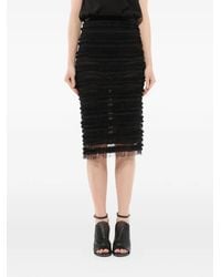 Givenchy - Straight Midi-Rok Met Ruches - Lyst