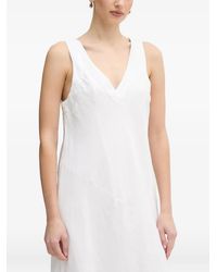 DKNY - V-Neck Sleeveless Midi Dress - Lyst