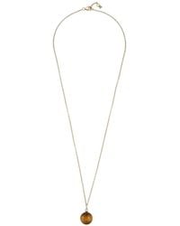 Mateo - Tiger-Eye And Diamond Pendant Necklace - Lyst