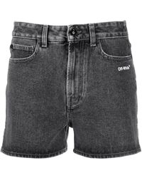 Off-White c/o Virgil Abloh - Jeans-Shorts mit diagonalen Streifen - Lyst