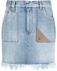Fendi - High-waisted Cotton Miniskirt - Lyst