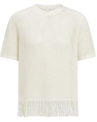Ferragamo - Fringed Net T-Shirt - Lyst