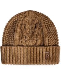Dondup - Cable-Knit Logo-Embroidered Beanie Hat - Lyst