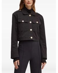 MICHAEL Michael Kors - Button-Up Cropped Jacket - Lyst
