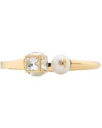 Jimmy Choo - Large Jc Cube Cuff Pearl Bracelet - Lyst