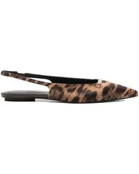 Tod's - Leopard-Print Slingback Flat Pumps - Lyst