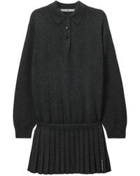 Alexander Wang - Long-Sleeve Polo Dress With Heat-Pressed Skirt - Lyst