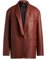 Etro - Suede-Trim Leather Jacket - Lyst