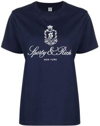 Sporty & Rich - T-Shirt mit Logo-Print - Lyst