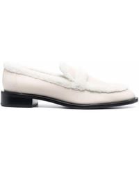 Stuart Weitzman - Shearling Trim Loafers - Lyst